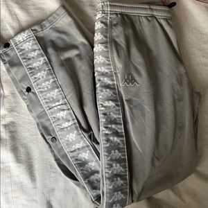Grey kappa snap track pants
